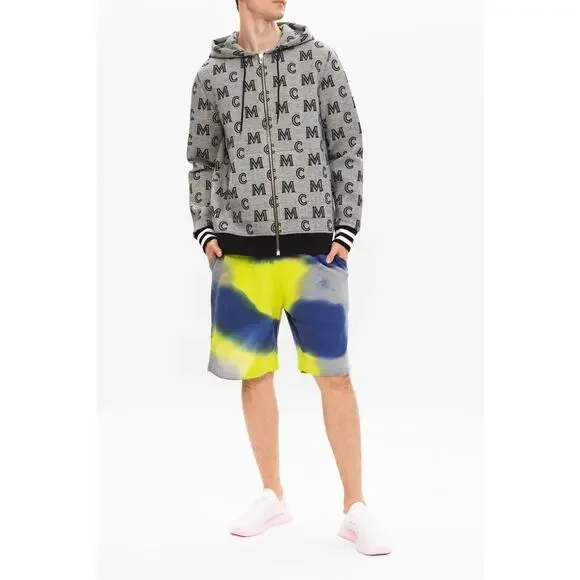 MCM Monogram Zip-up Hoodie In Grey